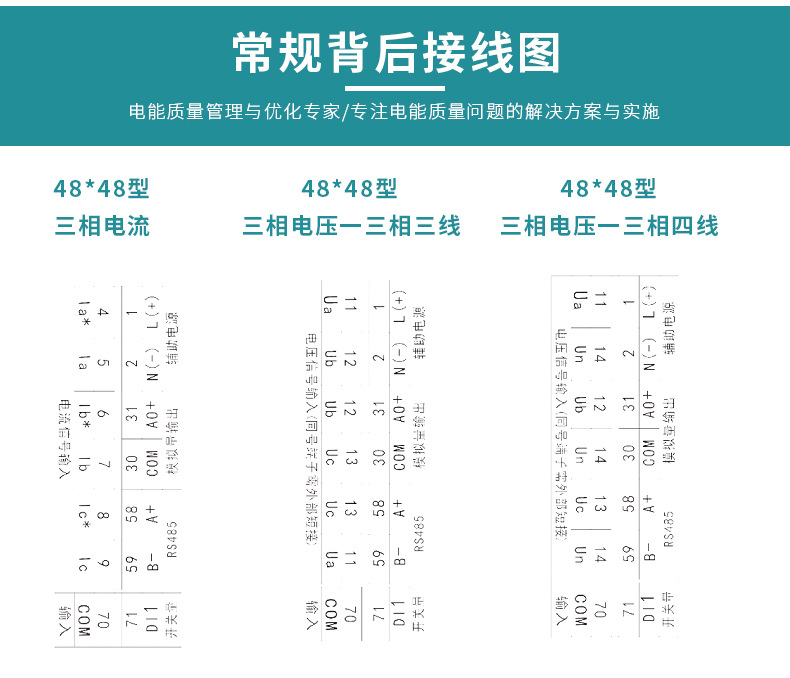 泽沃电子三相电压表ZW-U-3X4系列三相多功能电力仪(图4)