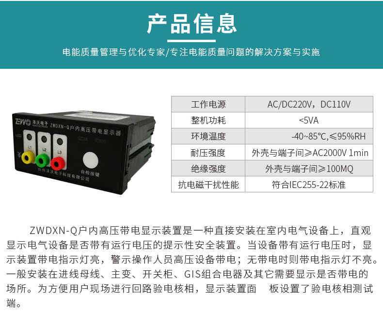 泽沃电子高压带电显示器 带电显示装置(图2)